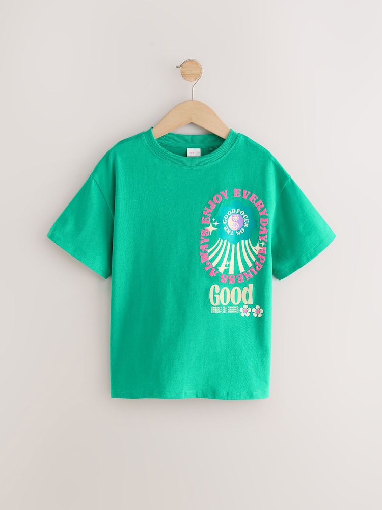 Green Oversized Fluro 100% Cotton T-Shirt - Image 1 of 4