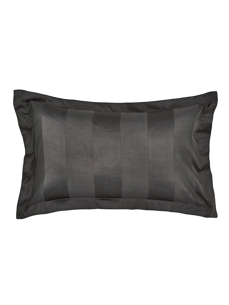 Bedeck of Belfast Charcoal Serra Dobby 100% Cotton Duvet Cover and Pillowcase Set - Image 4 of 4