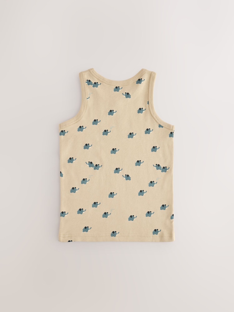 Mini Safari Print 100% Cotton Vests 5 Pack (1.5-8yrs) - Image 2 of 9