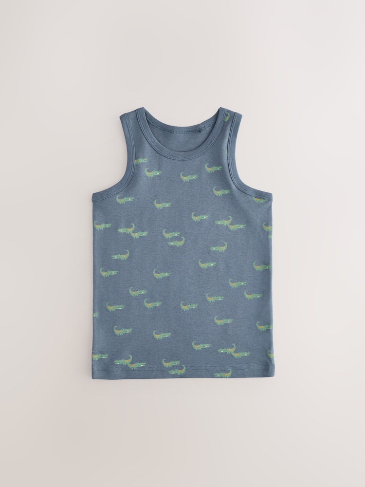 Mini Safari Print 100% Cotton Vests 5 Pack (1.5-8yrs) - Image 3 of 9