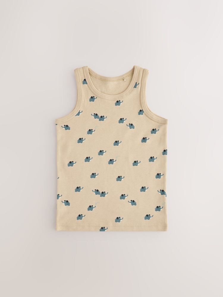 Mini Safari Print 100% Cotton Vests 5 Pack (1.5-8yrs) - Image 7 of 9