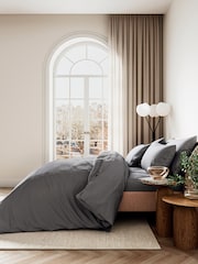 Bedeck of Belfast Charcoal 400 Thread Count 100% Cotton Sateen Flat Sheet - Image 1 of 2