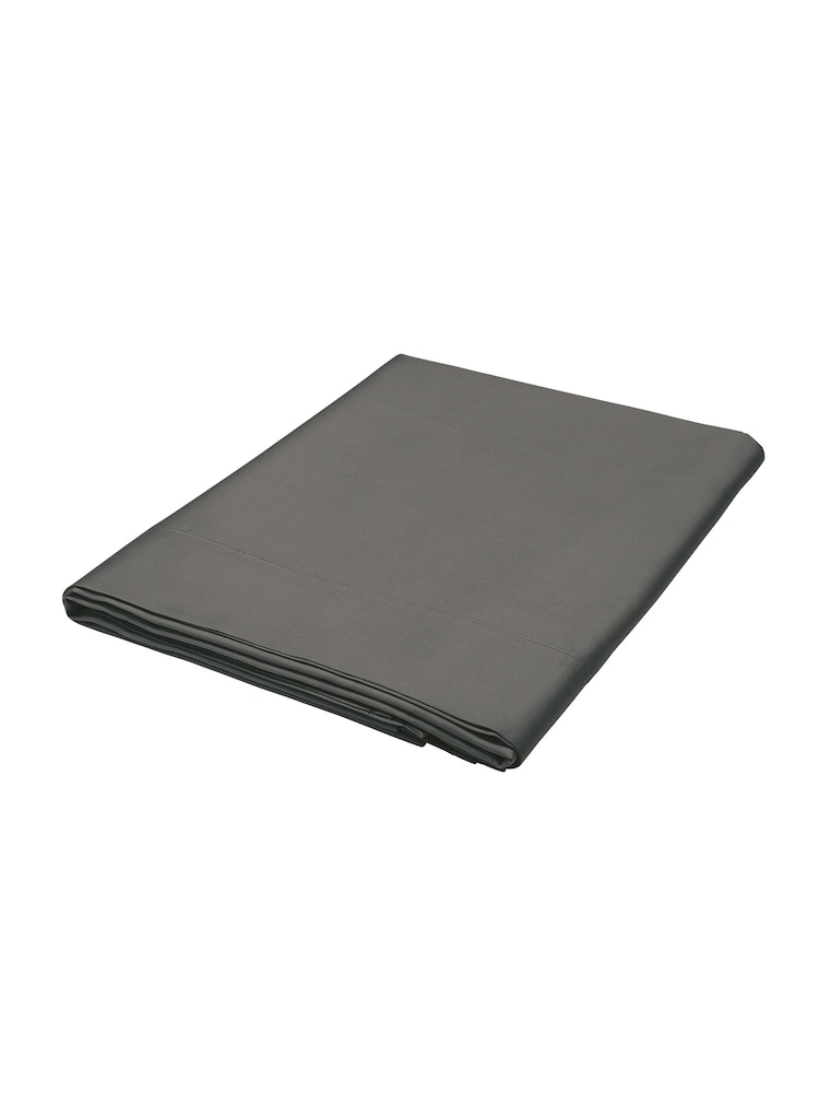 Bedeck of Belfast Charcoal 400 Thread Count 100% Cotton Sateen Flat Sheet - Image 2 of 2