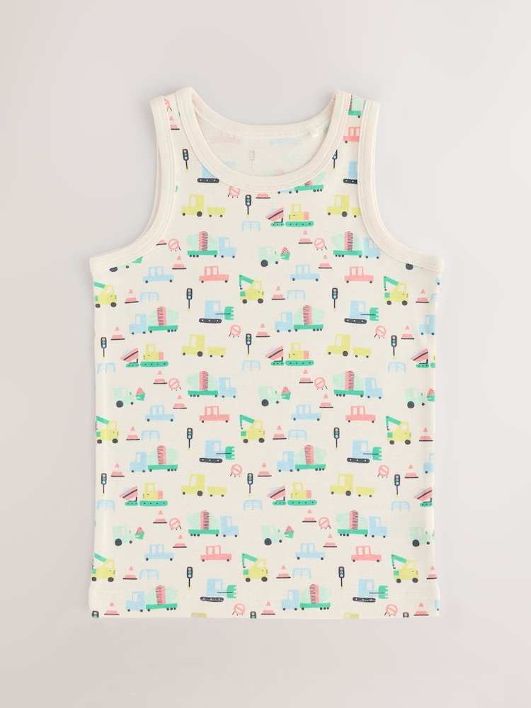 Bright Vehicles 100% Cotton Vests 5 Pack (1.5-8yrs) - Image 7 of 9