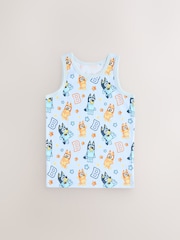 Blue 100% Cotton Vests 3 pack (1.5-8yrs) - Image 4 of 7