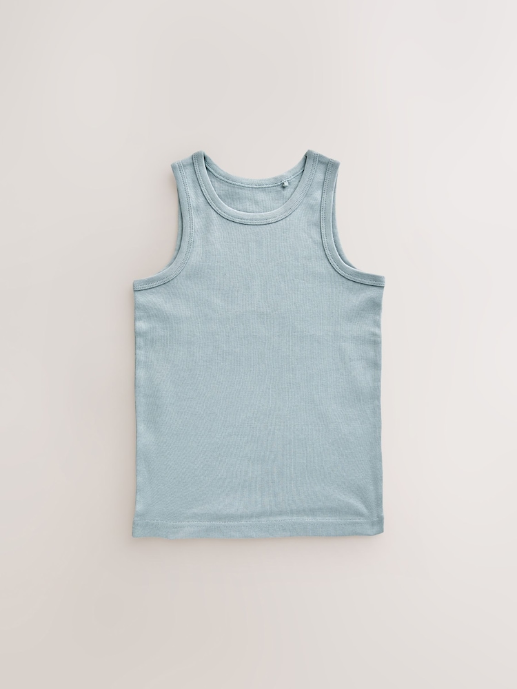 Tonal Blue Vests 5 Pack (1.5-16yrs) - Image 2 of 8