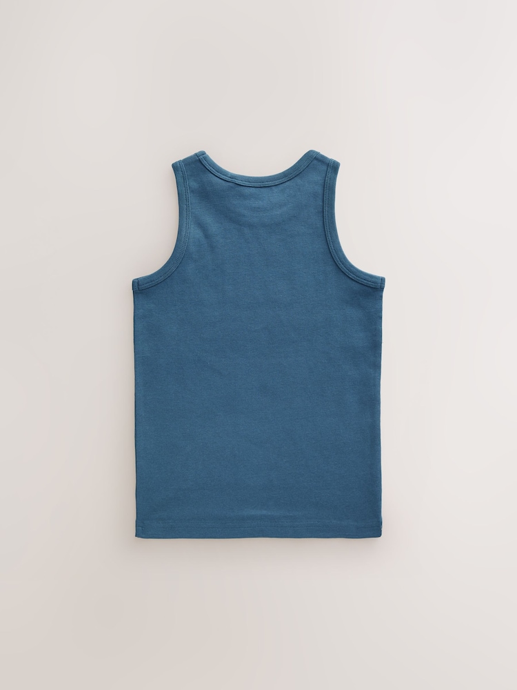 Tonal Blue Vests 5 Pack (1.5-16yrs) - Image 3 of 8