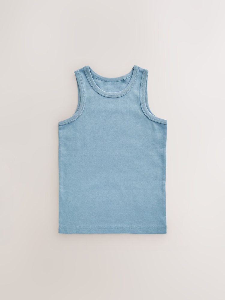 Tonal Blue Vests 5 Pack (1.5-16yrs) - Image 6 of 8