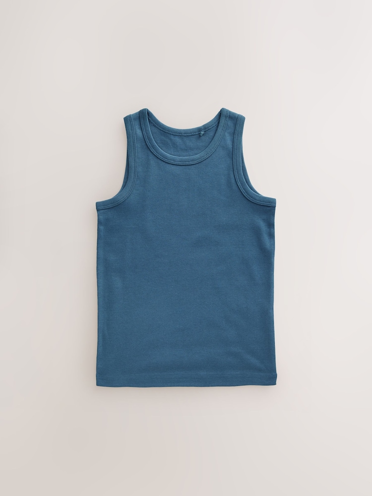 Tonal Blue Vests 5 Pack (1.5-16yrs) - Image 7 of 8