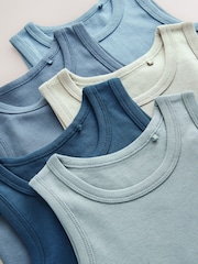 Tonal Blue Vests 5 Pack (1.5-16yrs) - Image 8 of 8