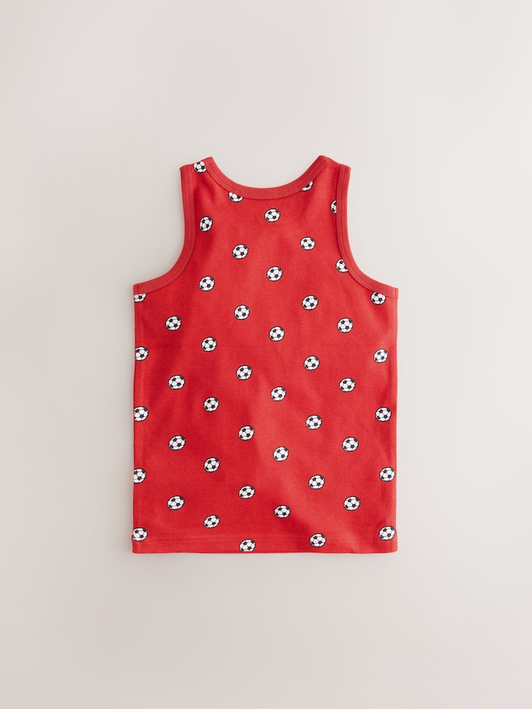 Red/Blue Football 100% Cotton Vests 3 Pack (1.5-10yrs) - Image 5 of 7