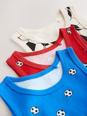 Red/Blue Football 100% Cotton Vests 3 Pack (1.5-10yrs) - Image 6 of 7