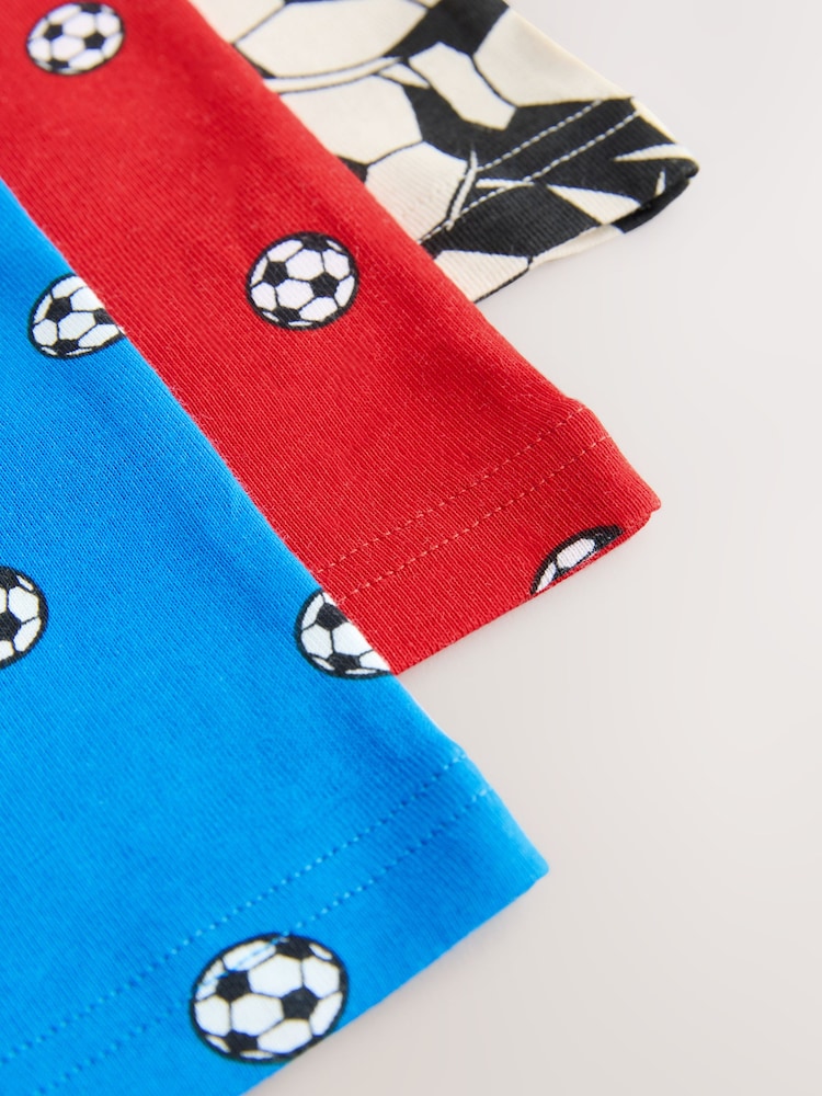Red/Blue Football 100% Cotton Vests 3 Pack (1.5-10yrs) - Image 7 of 7