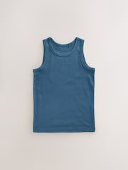 Tonal Blue Organic Cotton Vests 10 Pack (1.5-16yrs) - Image 3 of 8