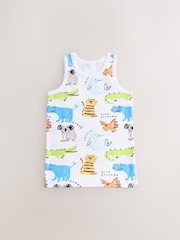 Bright Animal Print 100% Cotton Vests 5 Pack (1.5-8yrs) - Image 4 of 9