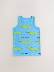 Bright Animal Print 100% Cotton Vests 5 Pack (1.5-8yrs) - Image 7 of 9