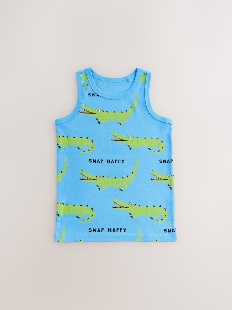 Bright Animal Print 100% Cotton Vests 5 Pack (1.5-8yrs) - Image 7 of 9