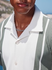 Green/White Co-ord Textured Stripe Jersey Shirt - Image 11 of 14