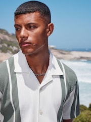 Green/White Co-ord Textured Stripe Jersey Shirt - Image 12 of 14