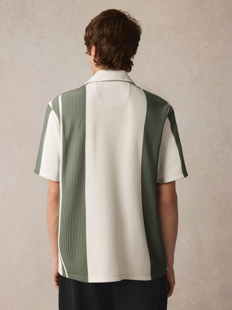 Vert/blanc coordonné - Chemises en jersey Rayure texturé - Image 3 of 8