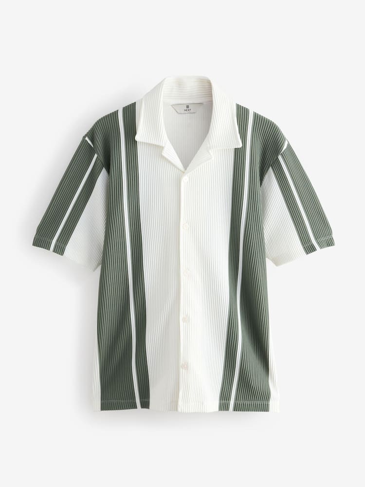 Vert/blanc coordonné - Chemises en jersey Rayure texturé - Image 6 of 8