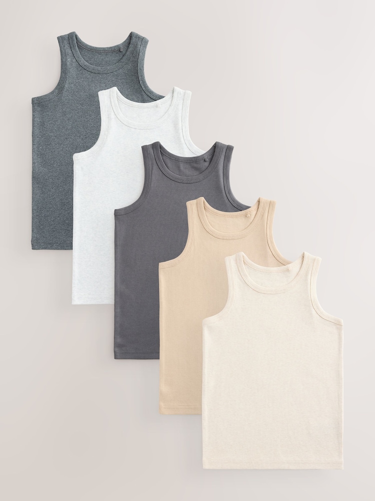 Neutral Vests 5 Pack (1.5-16yrs) - Image 1 of 9