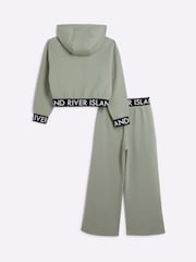 River Island Green Girls 100% Cotton Hoodie And Joggers Set - Image 2 of 5