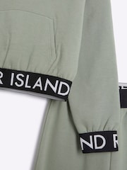 River Island Green Girls 100% Cotton Hoodie And Joggers Set - Image 4 of 5