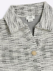 River Island Grey Girls 100% Cotton Polo Top and Kickflare Trousers Set - Image 4 of 5
