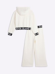River Island Cream Girls 100% Cotton Hoodie and Joggers Set - Image 2 of 4