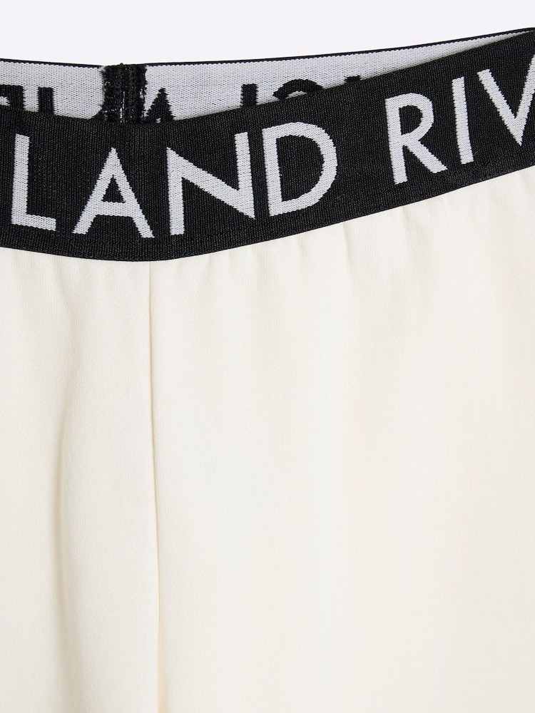 River Island Cream Girls 100% Cotton Hoodie and Joggers Set - Image 4 of 4