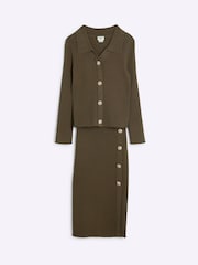 River Island Green Girls Military Midi 100% Cotton Skirts Set - Image 3 of 5