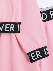 River Island Pink Girls 100% Cotton Hoodie and Joggers Set - Image 5 of 5