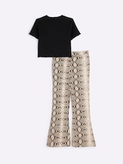 River Island Girls Snake Print T-Shirt and Kickflare Set - Bild 2 von 4