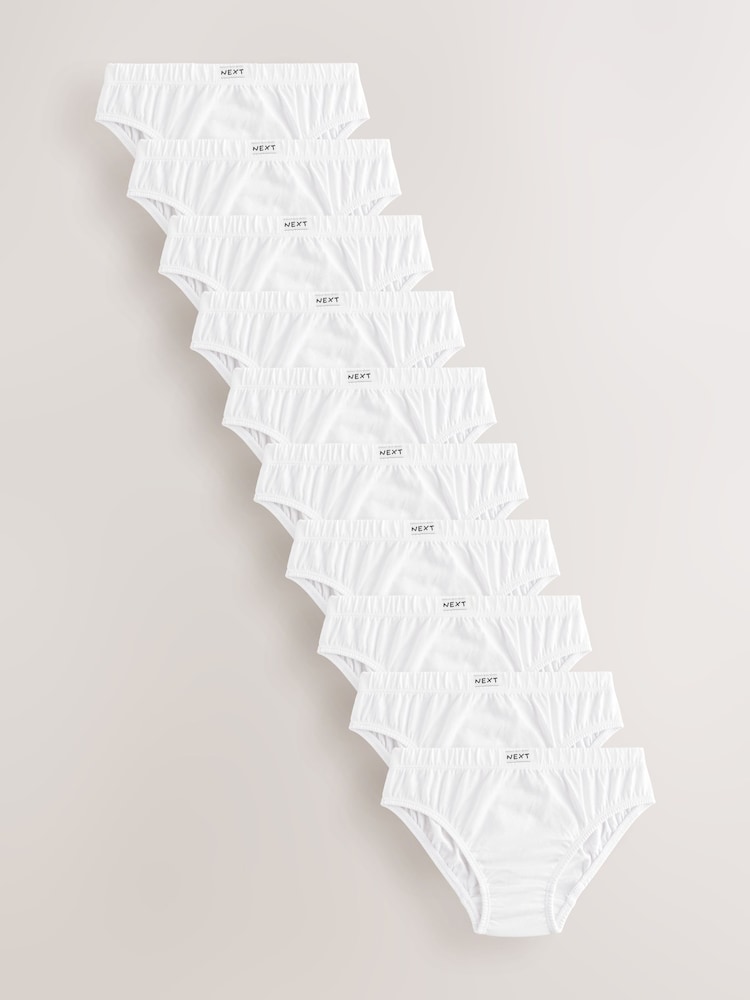 White 100% Cotton Briefs 10 Pack (1.5-16yrs) - Image 1 of 5 White 100% Cotton Briefs 10 Pack (1.5-16yrs) - Image 1 of 5