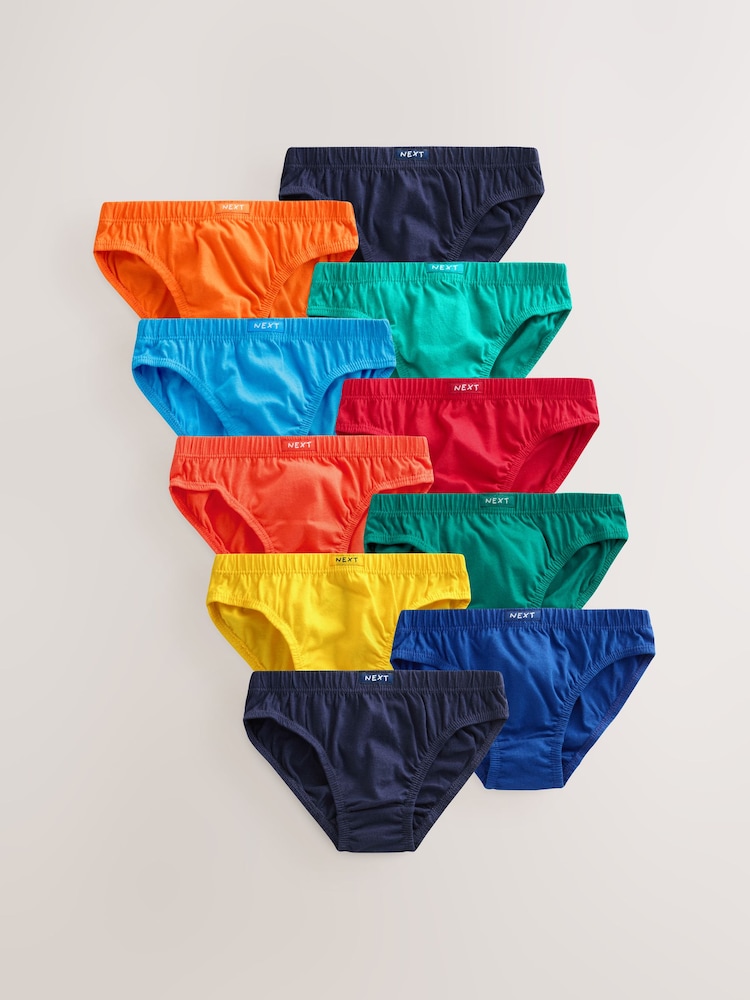 Bright 100% Cotton Briefs 10 Pack (1.5-16yrs) - Image 1 of 14