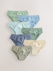Green/Blue 100% Cotton Briefs 7 Pack (1.5-16yrs) - Image 1 of 11