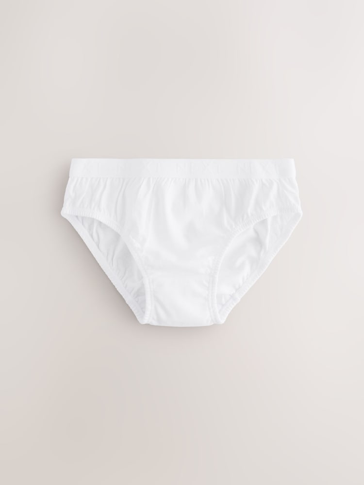 White Jacquard Waistband 100% Cotton Briefs 5 Pack (1.5-16yrs) - Image 2 of 4 White Jacquard Waistband 100% Cotton Briefs 5 Pack (1.5-16yrs) - Image 2 of 4