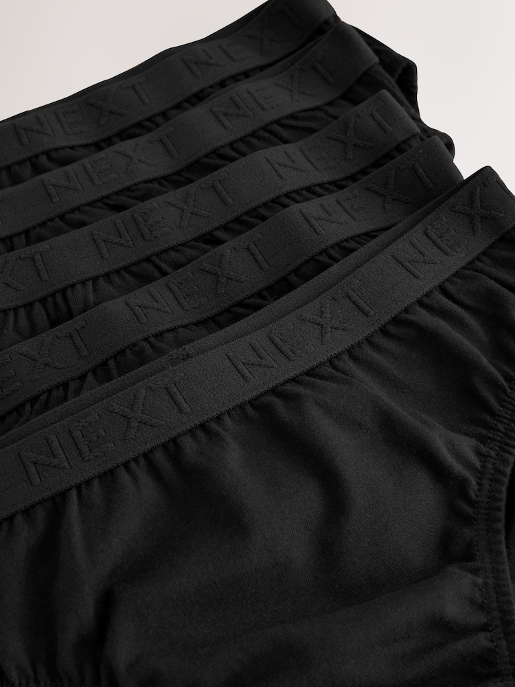 Black Jacquard Waistband 100% Cotton Briefs 5 Pack (1.5-16yrs) - Image 4 of 5