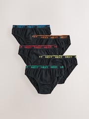 Schwarz mit farbenfrohem Jacquard-Taillenbund - 100% Baumwollslips 5 Pack (1.5—16Jahre) - Bild 1 von 8
