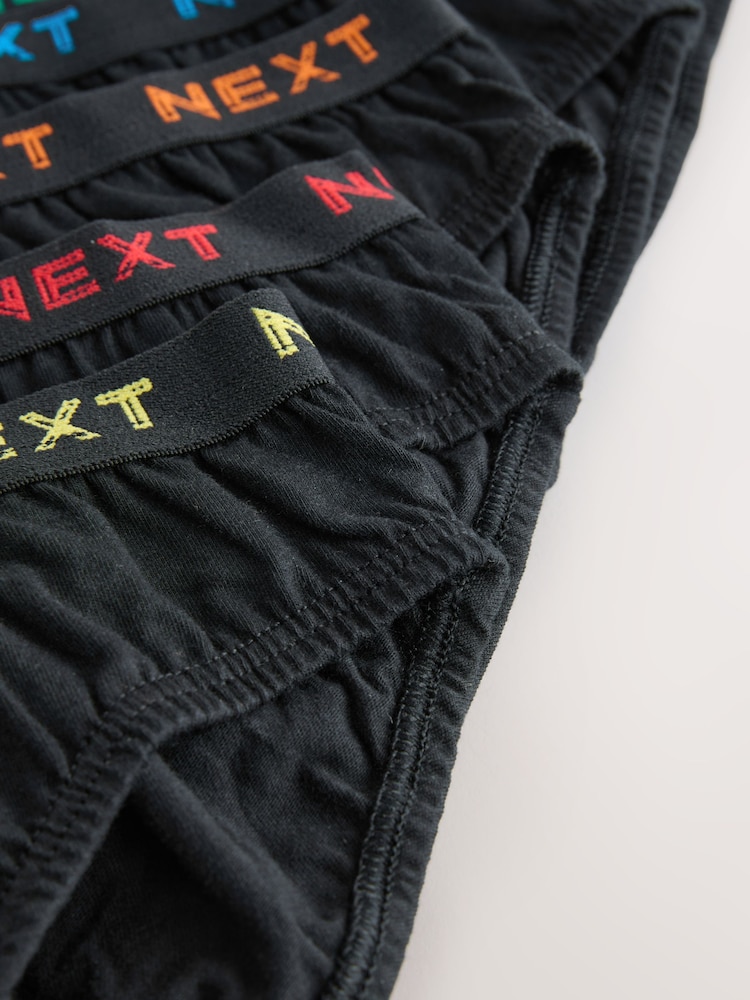 Black with Bright Jacquard Waistband 100% Cotton Briefs 5 Pack (1.5-16yrs) - Image 8 of 8 Black with Bright Jacquard Waistband 100% Cotton Briefs 5 Pack (1.5-16yrs) - Image 8 of 8