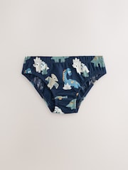 Blue Dinosaur 100% Cotton Printed Briefs 5 Pack (1.5-10yrs) - Image 7 of 9