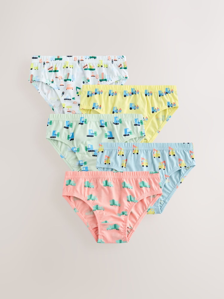 Bright Vehicles 100% Cotton Printed Briefs 5 Pack (1.5-10yrs) - Image 1 of 9 Bright Vehicles 100% Cotton Printed Briefs 5 Pack (1.5-10yrs) - Image 1 of 9