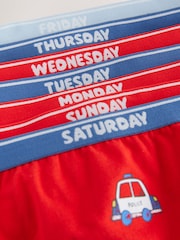 Red/Blue Emergency Vehicles 100% Cotton Briefs 7 Pack (1.5-10yrs) - Image 10 of 11