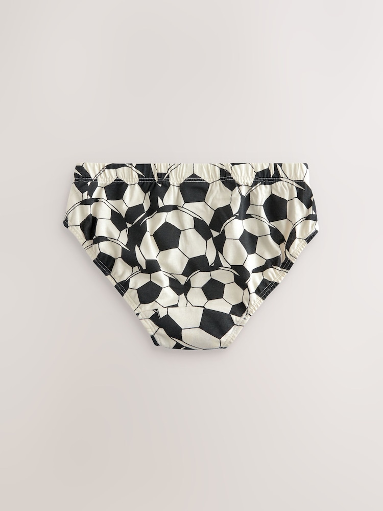 Red/Blue Football 100% Cotton Printed Briefs 5 Pack (1.5-10yrs) - Image 3 of 9