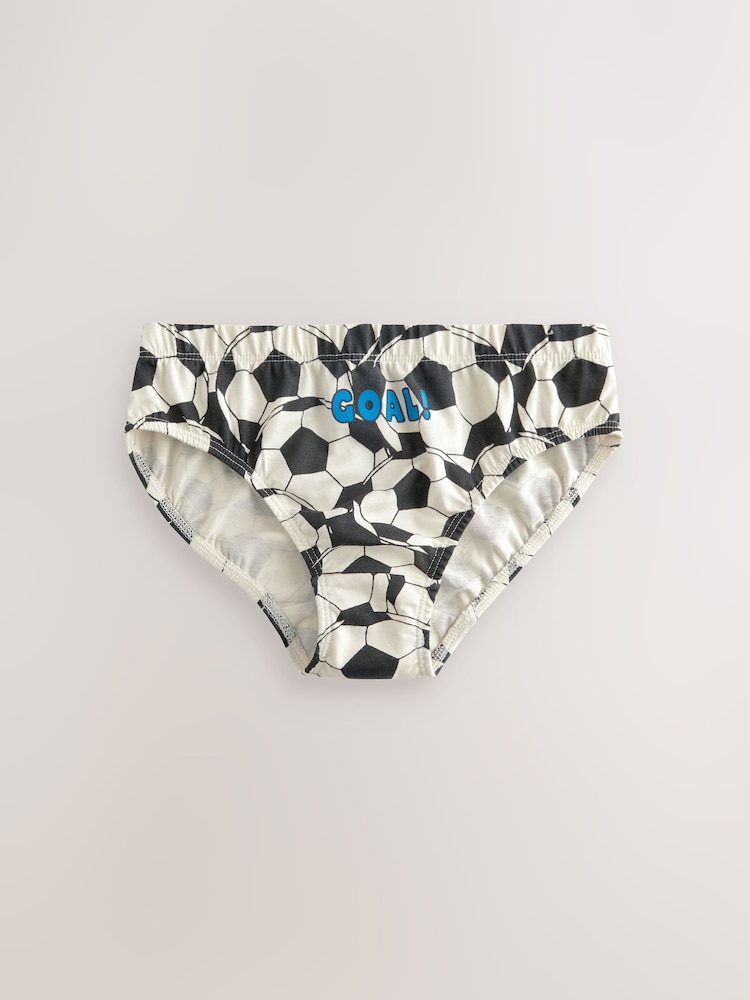 Red/Blue Football 100% Cotton Printed Briefs 5 Pack (1.5-10yrs) - Image 4 of 9