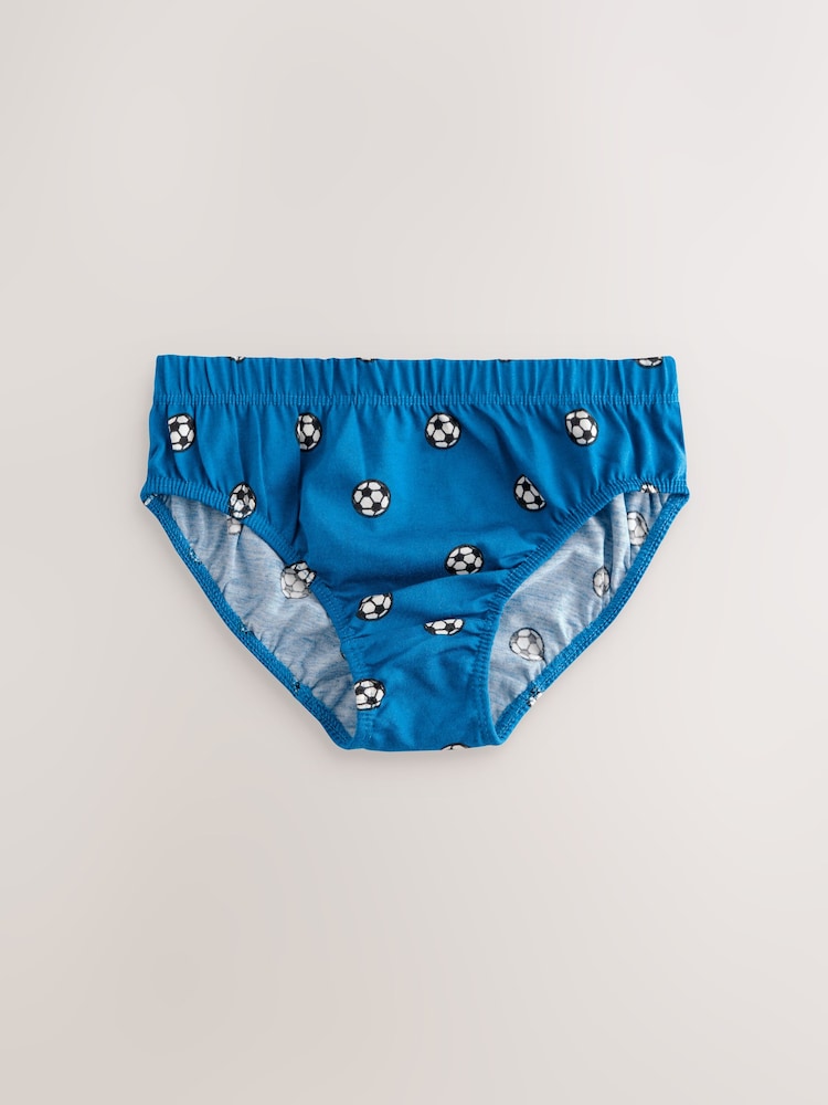 Red/Blue Football 100% Cotton Printed Briefs 5 Pack (1.5-10yrs) - Image 5 of 9