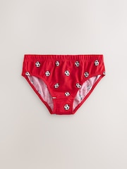 Red/Blue Football 100% Cotton Printed Briefs 5 Pack (1.5-10yrs) - Image 6 of 9