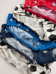 Red/Blue Football 100% Cotton Printed Briefs 5 Pack (1.5-10yrs) - Image 9 of 9