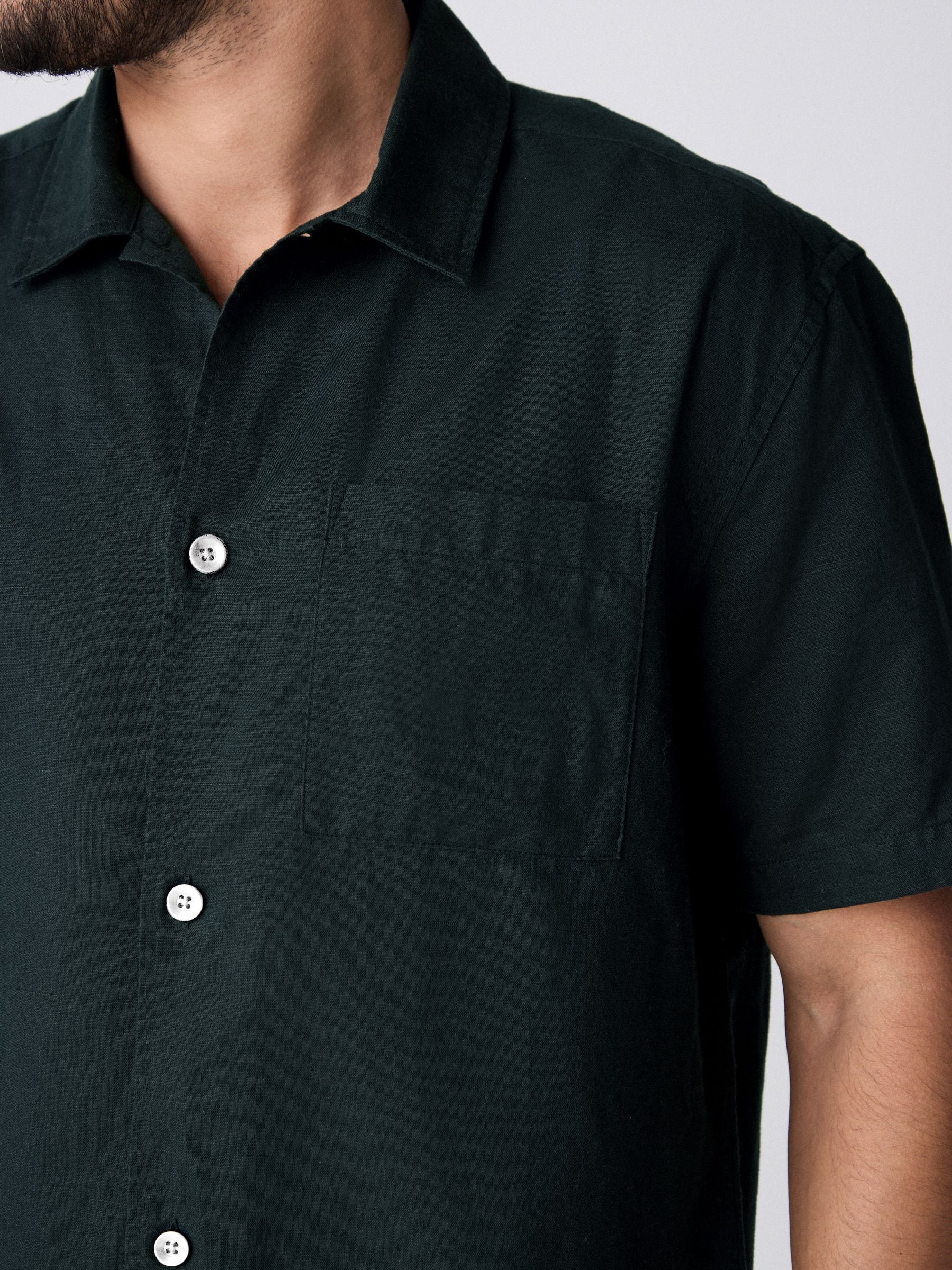 トップス Allege. | Linen S/S Knit Shirt | BLACK 3 Shirt Short Sleeve Linen Solid | Black – No Excess